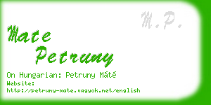 mate petruny business card